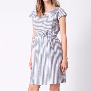 Cotton Stripe Maternity & Nursing Dress